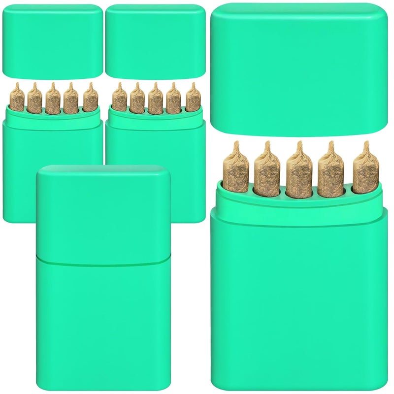 roygra حافظة مخروطية بحجم كينغ 4 قطع مقاومة للرائحة، علبة سجائر 5 فتحات للحجم العادي أو كينغ، صندوق تخزين بسعة 5 لملحقات التدخين للورق المدحرج مسبقًا - Image 1